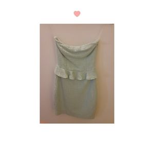 Zara beautiful mint tweed strapless party dress